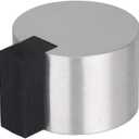 EVI Door Stoppers | Stainless Door Stop - Adhesive Fastening - Black Protector Rubber - 1.1 x 0.79 Inch Door Stopper