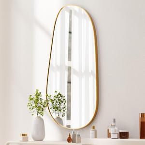 Irregular Wall Mirror Asymmetrical Mirror for Wall 23.6"x45" Gold Framed Wall Mirror for Living Room Bathroom Entryway Bedroom Irregular Wall Mirror Asymmetrical Mirror for Wall 23.6"x45" Gold Framed Wall Mirror for Living Room Bathroom Entryway Bedroom