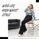 Plus Size Women's Wide-Leg Dress Pants - High Waisted Capri for Business Casual,Work Clothes for Office (XXL)