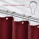 PANGSINNE Stall Burgundy Fabric Shower Curtain - Waffle Textured Small Heavy Duty Cloth Shower Curtains for Bathroom, 256GSM Narrow Hotel Spa Luxury Bath Curtain Set with 6 Hooks (36Wx72H, Burgundy)