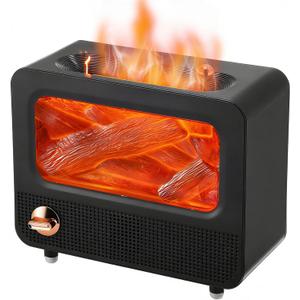 Flame Diffuser with 7-Color LED, 260ml Essential Oil Aromatherapy Humidifier, Bluetooth Speaker, White Noise Machine, Black