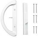 HOME MASTER HARDWARE Patio Sliding Glass Door Handle Set, Non-Keyed Sliding Patio Door Handles Replacement, White Diecast Slider Door Handle Fits 3-15/16 Hole Spacing for Mortise Style,1 Set