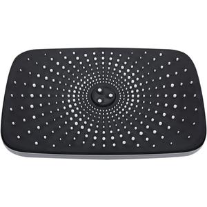 Rain Shower System Bathroom Square Starry Sky Top Spray, Household Shower Self-Cleaning Filter Shower Head, Supercharged Water (Color : Silver+Black, Size : 12inches)