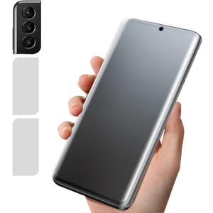 [2+2 Pack Matte Screen Protector Compatible with Samsung Galaxy S23Ultra Screen Protector, 2PCS Soft Screen Protector Film+2 Pack Clear Camera Lens protector