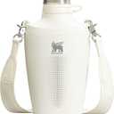 Stanley Cross Bottle 23 oz | Travel Water Bottle with Jacquard Strap | Leakproof Tritan Lid with Removable Straw | Insulated Stainless Steel | BPA-Free | Cream
