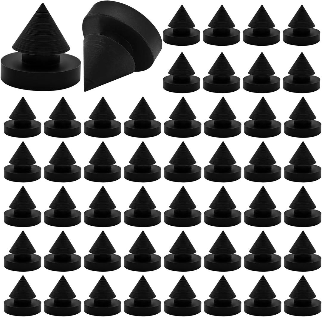 100 Pcs Rubber Door Silencer, 1/2 Inch Diameter Anti Collision Silencer for Door Frame, Door Slam Preventer, Metal Door Slam Silencer Hinge Outlet Door Silencers, for Metal Door Frame, Black
