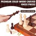 20 Inch Super Large Wooden Chess Set, Hand-Carved Wooden Chess Pieces with 4.5 King, Built-in Storage & 2 Extra Queens, Luxury Folding Tournament Chess Board Game for Adults and Kids