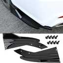 2PCS Universal Car Spoiler,Rear Bumper Lip Body Canard Diffuser Spoilers Black Front Bumper Lip Side Skirt Spoiler Splitter Protector Exterior Decoration Trim Kit Anti-Scratch (Smooth Black)
