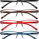 Przene Reading Glasses for Men Women Blue Light Blocking Readers Spring Hinges Lightweight Style Pack