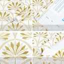 Heroad Gold Jungle Peel and Stick Wallpaper White and Gold Contact Paper Tropical Forest Wallpaper for Bedroom Bathroom Boho Removable Self Adhesive Wall Paper for Kitchen Vinyl Roll 78.7"x17.3"