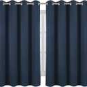 LEMOMO Navy Blue Blackout Curtains/52 x 45 Inch/Set of 2 Panels Room Darkening Short Curtains
