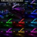 Dreamcolor Acrylic Interior Car LED Strip Light with Wireless APP, RGB 6 in 1 with 175 inches 593 LEDs Fiber Optic Strip Lights for Car, Dynamic Chasing Music Sync Neon Car Ambient Lighting Kits
