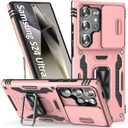 SEFING Case for S24 Ultra Case S24 Ultra Phone Case with KickStand Ring, with Camera Cover, fit Magnetic Car Mount, for Samsung Galaxy S24 Ultra (Rose gold)