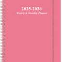 Planner 2025-2026 - Academic Planner 2025-2026 from July 2025 to June 2026 with 12 Monthly Tabs, Flexible Cover, Inner Pocket, 8.5" x 11", Pink