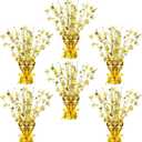 Crowye 6 Pcs Metallic Foil Spray Centerpiece Party Star Table Decoration Table Decor for Birthday Party Season Holiday(Gold,Medium Star)
