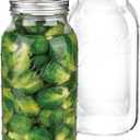 kitchentoolz Half-Gallon Wide Mouth Sourdough Starter Jars  64 oz Glass Mason Jars with Airtight Lids  Perfect for Fermenting, Canning & Pickling  Made in USA  Pack of 2