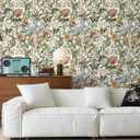 Yasinet Floral Wallpaper Vintage Peel and Stick Wall Paper Boho Contact Paper self Adhesive Wallpaper Removable for Bedroom and Living Room Vinyl 17.3"×118"