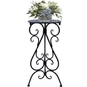 NAKUPE Metal Plant Stand Indoor Outdoor, Single Flower Pot Stands 22.5 Inch Tall, Planter Pedestal Holder for Patio Corner Garden Porch Farmhouse, Black(1 Pack)
