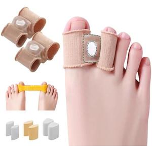 Pitoyteck Toe Spacers for Women & Men - Adjustable Bunion Corrector & Hammer Toe Straightener, Silicone Toe Separators for Overlapping Toes, Corn Relief & Foot Pain Support