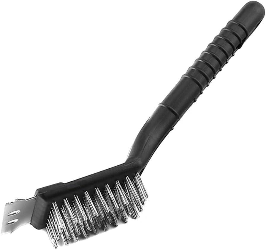 BBQ Cleaning Brush, BBQ Brush Barbecue Grill Brush Kitchen Accessories Stainless Steel Wire Bristles Scraper BBQ Grate Cleaner BBQ Accessories Tools (Black)