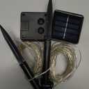 2 Pack Total 200 LED 66FT Solar Powered Copper Wire String Lights Outdoor, Waterproof, 8 Modes Fairy Lights for Garden, Patio, Party, Yard, Christmas (Warm White)