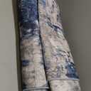 Washable Area Rugs 9'x12' Non-Slip Modern Abstract Soft for Living Room Entryway Bedroom, Print Pattern, Blue Grey Navy Gray