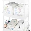 Volnamal Baby Diaper Caddy, Plastic Movable Cart for Newborn Nursery Essentials Diaper Storage Caddy Organizer for Changing Table & Crib, Easy to Assemble, Beige