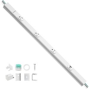 SURAIELEC 24 in Hardwired Under Cabinet Power Strip with USB-A & USB-C