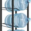 mocomax 5 Gallon Water Jug Rack, 4 Tier Detachable Water Bottle Holder Storage Organizer Shelf, Heavy Duty Water Jug Dispenser Stand for Kitchen, Office, Home, Black