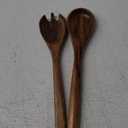 Lipper International Acacia Oblong Salad Servers, 12" Long, One Pair