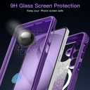 Hekodonk for Galaxy S26 Case Magnetic,[Compatible with Magsafe][Built-in Tempered Glass Screen Protector] [Glitter Card] Full Body Bling Case for Samsung Galaxy S26,Amethyst Purple