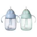Tommee Tippee Starter Straw Cup, Easy Transition Toddler Cup For 6 Months+, 10oz, with Silicone Weighted Straw and Easy-Hold Handles, Pack of 2, Blue and Green