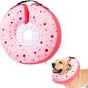 Dog Cone Collar Inflatable Donut for Large Medium Small Dogs, Soft Waterproof Dog Cone Alternative After Surgery Prevents Licking Wounds Easy Clean (Pink, L (Neck 13.5"-18"))