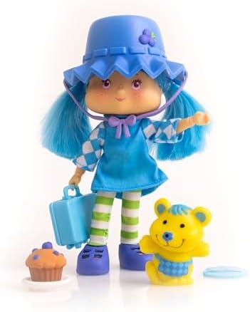 Strawberry Shortcake 5.5-inch Blueberry Muffin Poseable Sweet Scented Fashion Doll with 4 Surprise Reveal Accessories