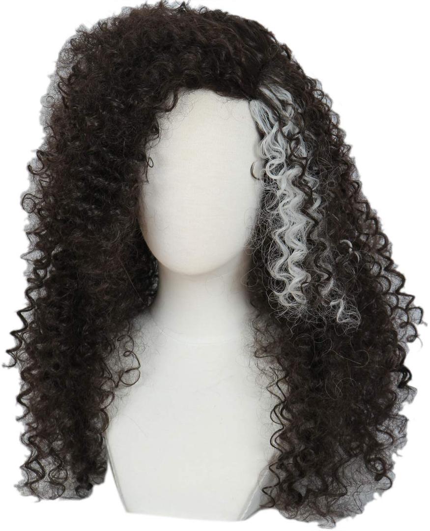 Linfairy Long Afro Curly Wig Halloween Cosplay Costume Wig For Women Adult