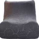 Jacquard Fireside Chair Cover, Stretch Armless Lounge Chaise Slipcover Lazy Floor Sofa Couch Cover Bean Bag Couch Cover with Elastic Bottom(Carbon Gray)