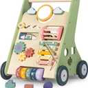 Wooden Baby Walker, Montessori Walker for Babies 6-12 Months, Push Walking Toys for 1 Year Old Learning to Walk