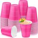 Kochorie 50 Pack Hot Pink Disposable Plastic Cups 12 Ounce Drinking Party Cups Bulk Party Cups for Wedding Birthday Graduation Christmas Parties, Picnics Events