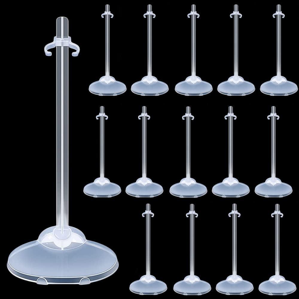 20Pcs Doll Stands Display Holders, Transparent Plastic Mini Doll Display Stand Support for 11 to 13 Inch Dolls, Action Figure Stand Toy Dolls Accessories
