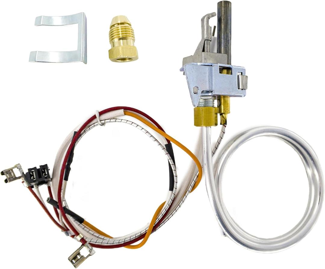 Upgrade 100112330 Water Heater Pilot Assembly Replacement Kit for 300 301 Series, 9007876 Gas Thermopile Assembly Compatible with Whirlpool, Reliance, A.O.Smith, Kenmore, State, American Water Heater