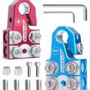 Kaas 8-Way Lead Acid Battery Terminal Connector, Positive and Negative Set, Battery Post Adapter for SAE/DIN/EN Tapered Top Post, Compatible with 8AWG to 4/0 AWG, Includes OEM Top Post Adapter