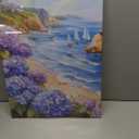 Coastal Canvas Wall Art Hydrangea Pictures Wall Decor Beach Landscape Paintings Seascape Poster Prints for Living Room Bedroom Bathroom Decor Framed(Ocean-1,16.00" x 24.00")