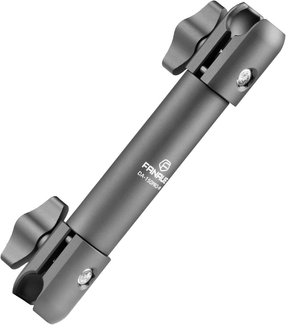 FANAUE Double Socket Arm 15cm Arm Compatible Mount 0.78" Ball Components, Aluminum Construction - Fits 20mm Attachment Ball and Dash Mount (DA-150PRO-M)