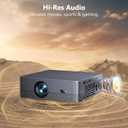 Mini Projector with WiFi and Bluetooth, Native 1080P Portable Outdoor Movie Short Throw Projector with Android 14, Built-in Speaker, Compatible with Smartphone, Fire TV Stick, HDMI/USB
