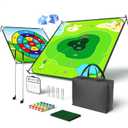 58" x 58" Battle Golf Chipping Game - 2-in-1 Sticky Golf Game Set, Large Chipping Mat with Golf Clubs, 20 Sticky Balls for Chipping Practice - Fun Family Party Game for Indoor and Outdoor Use