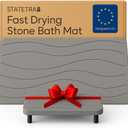 Stone Bath Mat | Quick-Dry Absorbing Diatomaceous Earth Bath Mat | 2 Stone Mats - Large & Small Mat for Bathroom | Anti-Slip Diatomaceous Bathmat 100% Natural Bathroom Rug Stones (Gray Waves)
