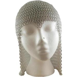 Aluminum Chainmail Coif Head Hood Butted Chainmail Head Scarf Anodized Aluminum Chainmail Hood Large Size Chainmail Headwear