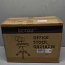 BFTOU White Square Swivel Stool with Wheel for Work SPA Shop Massage Height-Adjustable and Cost-Effective Rolling Stool Chair with Back