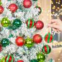 2 x 40PCS 2.36" Christmas Balls Ornaments, Plastic Christmas Tree Ornaments, Holiday Baubles, Hanging Decorations for Xmas Trees Holiday Party, Red Green Baubles