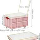 30L Collapsible Storage Bins with Lids: Storage Tote With Wheels Folding Plastic Stackable Utility Crates Plastic Tote Storage Box Container Stackable Folding Utility Crates for Clothes,Books